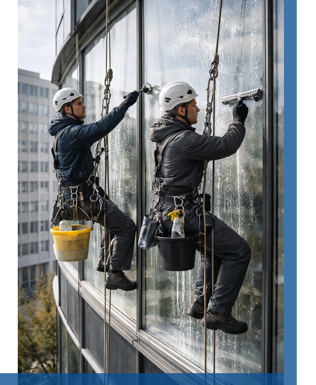 Мойка панорамных окон в Нижнем Новгороде от 365 р. заказать у ВЫСОТНИК-Ннн