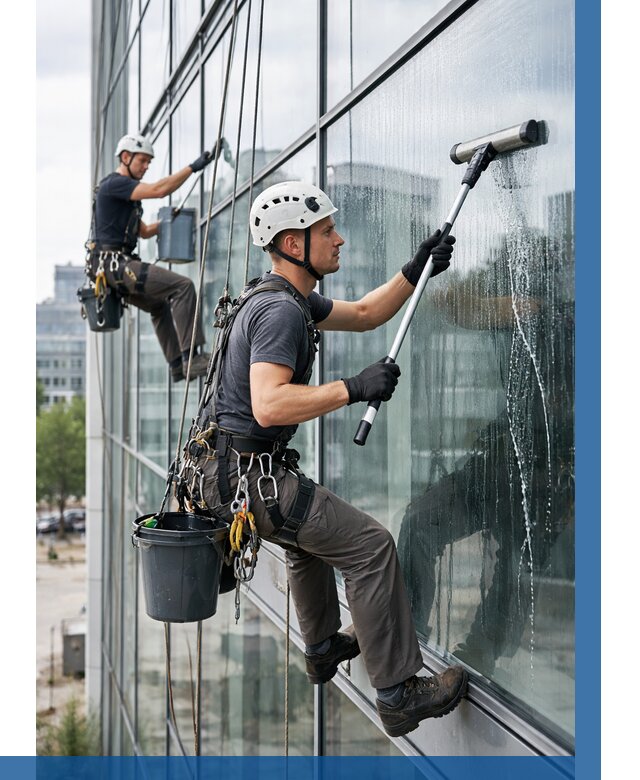 Мойка витражей альпинистами в Нижнем Новгороде от 729 р. под ключ|ВЫСОТНИК-Ннн