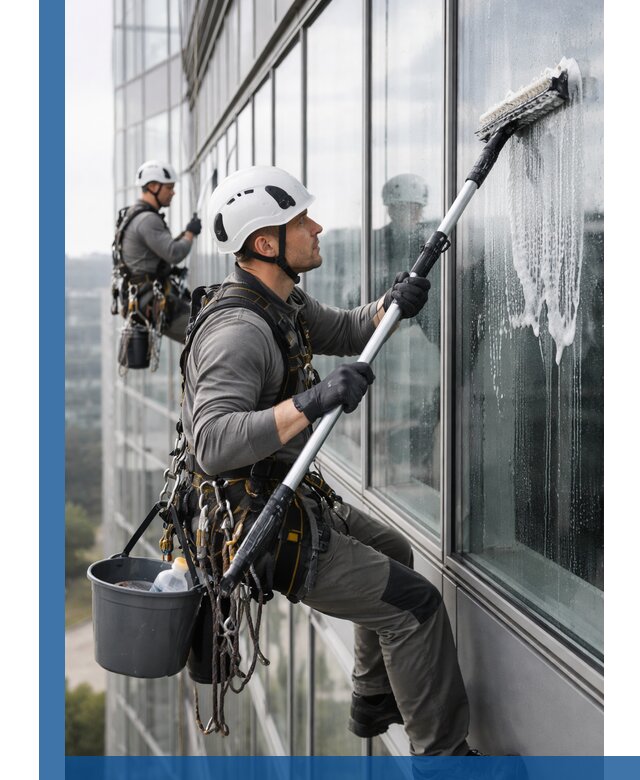 Высотная мойка сплошного остекления с выездом в Нижнем Новгороде