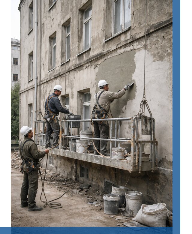 Капитальный ремонт фасада в Нижнем Новгороде от 4377 р. | ВЫСОТНИК-Ннн