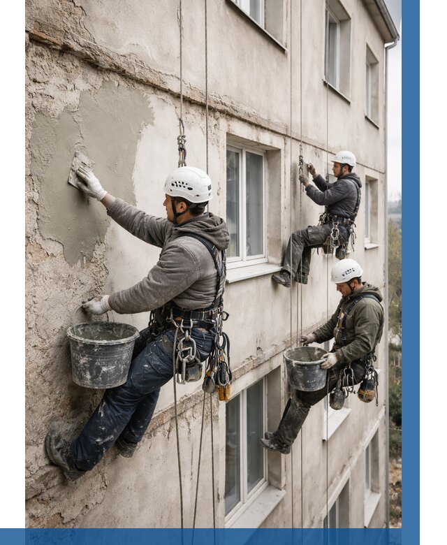 Ремонт штукатурного фасада в Нижнем Новгороде от 782 р. под ключ | ВЫСОТНИК-Ннн