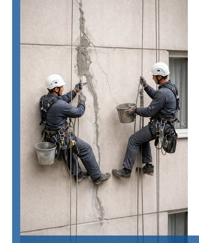 Заделка трещин на фасаде в Нижнем Новгороде с гарантийным ремонтом