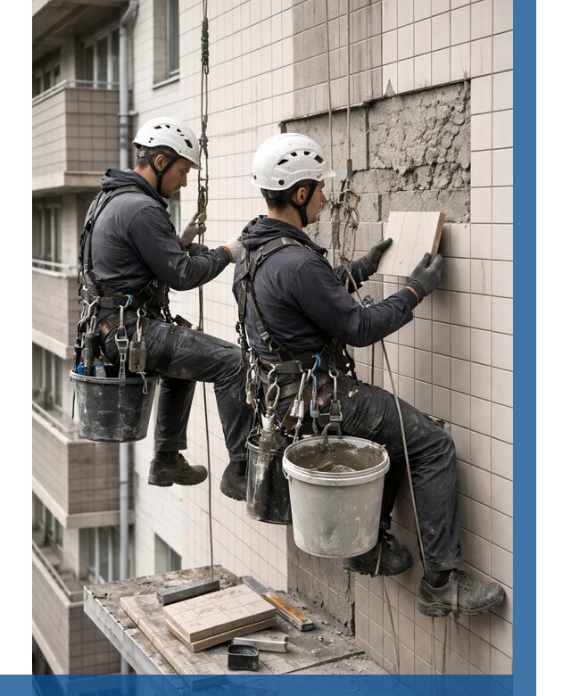 Ремонт облицовки фасада плиткой в Нижнем Новгороде от 1876 р. | ВЫСОТНИК-Ннн