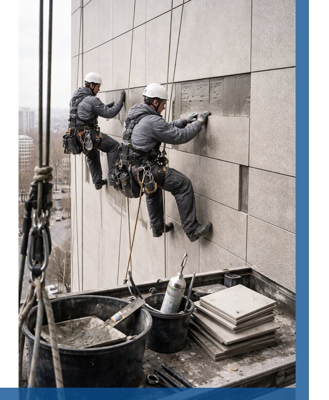 Ремонт фасада из керамогранита в Нижнем Новгороде от 2605 р. | ВЫСОТНИК-Ннн