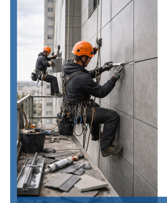 Профессиональный ремонт фасада из керамогранита в Нижнем Новгороде