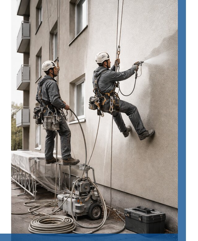 Безвоздушная покраска фасада в Нижнем Новгороде от 229 р/м² | ВЫСОТНИК-Ннн