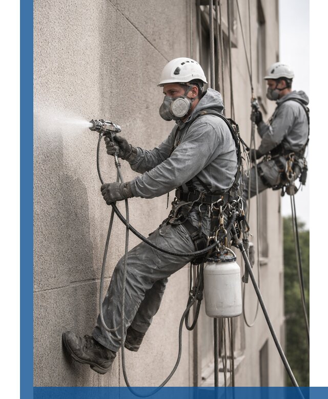 Безвоздушная покраска фасадов зданий в Нижнем Новгороде профессионально