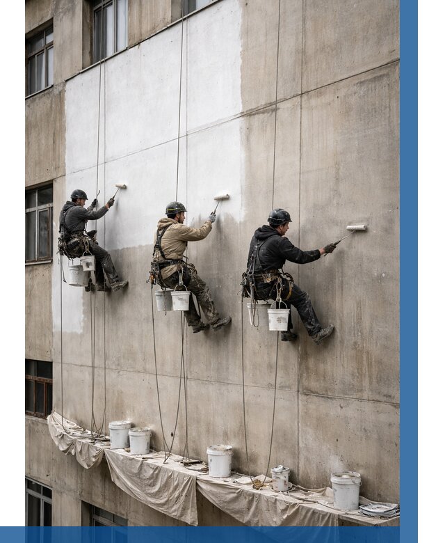 Покраска бетонного фасада в Нижнем Новгороде от 365 р за м2 | ВЫСОТНИК-Ннн