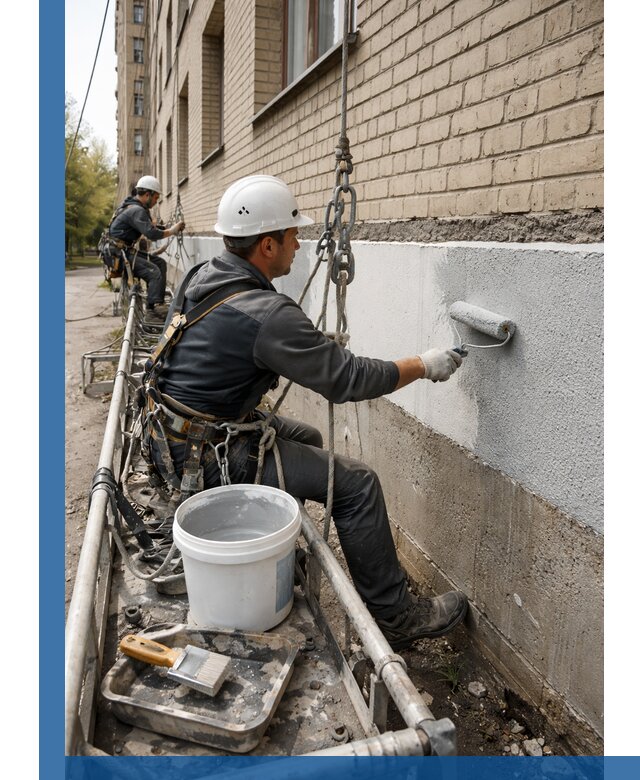 Окраска цоколя здания в Нижнем Новгороде профессионально и надежно
