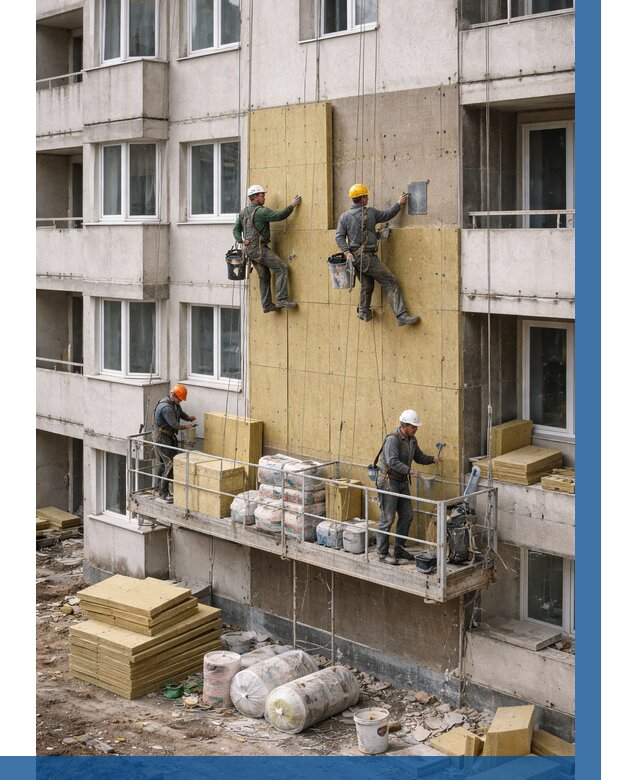 Утепление фасада минватой в Нижнем Новгороде от 1563 р. | ВЫСОТНИК-Ннн