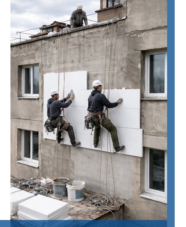 Утепление фасада пенополистиролом в Нижнем Новгороде от 1876 р. | ВЫСОТНИК-Ннн