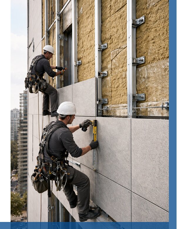 Монтаж вентилируемого фасада в Нижнем Новгороде от 3647 р. | ВЫСОТНИК-Ннн