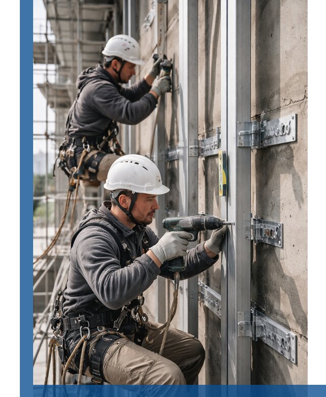 Монтаж и крепление подсистемы вентфасада в Нижнем Новгороде