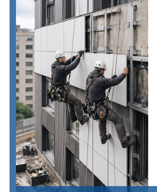 Монтаж композитных панелей фасада в Нижнем Новгороде под ключ