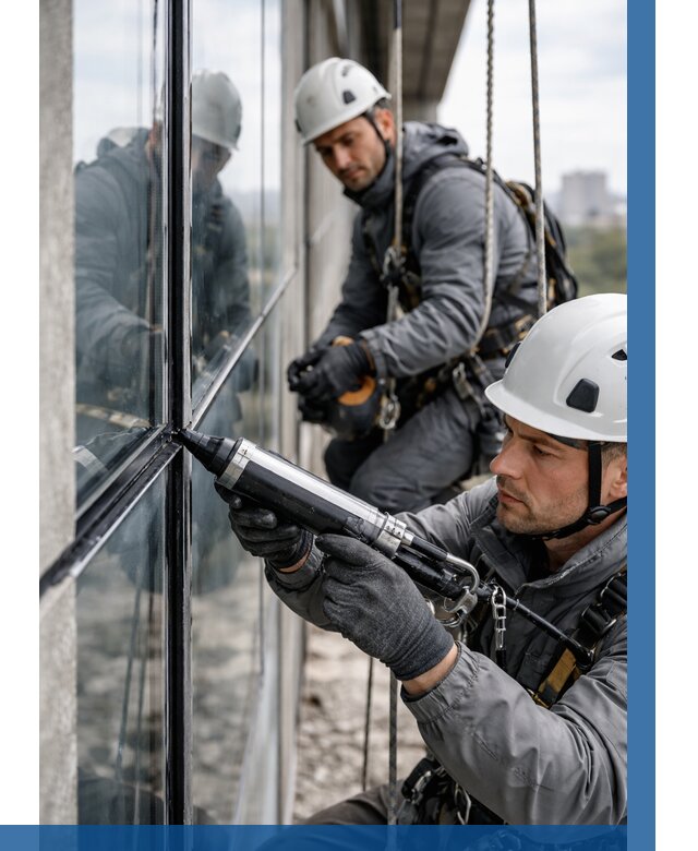 Герметизация витражных швов в Нижнем Новгороде от 677 р. | ВЫСОТНИК-Ннн