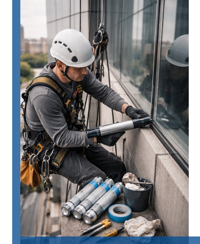 Герметизация стыков витража в Нижнем Новгороде для герметичных фасадов