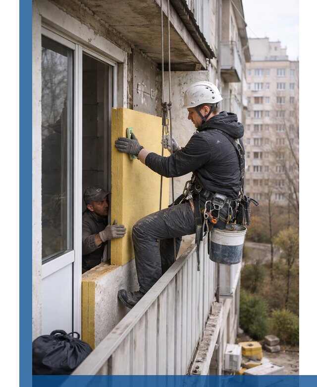 Профессиональное утепление балкона снаружи в Нижнем Новгороде под ключ
