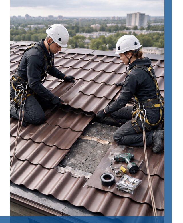 Ремонт металлочерепицы на крыше в Нижнем Новгороде от 938 р. | ВЫСОТНИК-Ннн