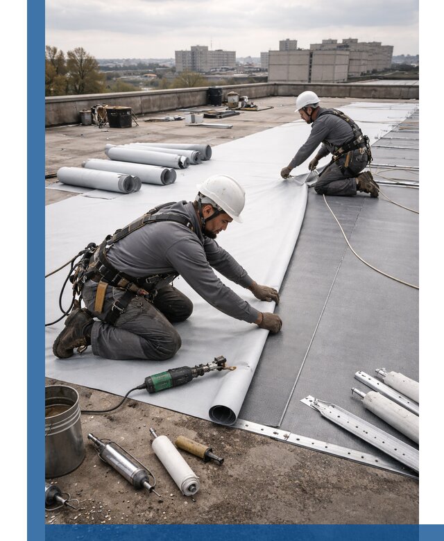 Монтаж мембранной кровли в Нижнем Новгороде для промышленных зданий