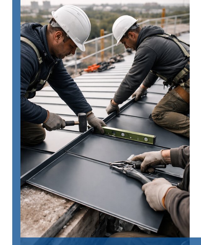 Монтаж фальцевой кровли в Нижнем Новгороде для промышленных зданий