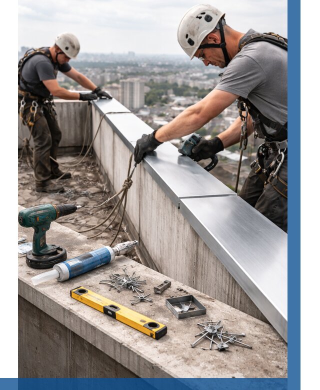 Монтаж парапетных крышек в Нижнем Новгороде от 834 р. | ВЫСОТНИК-Ннн