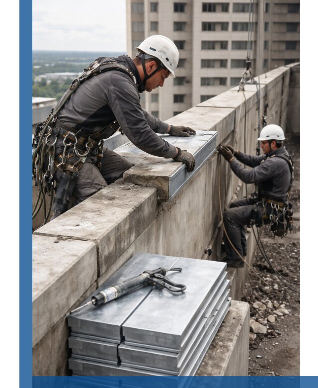 Замена парапетных крышек и установка новых в Нижнем Новгороде