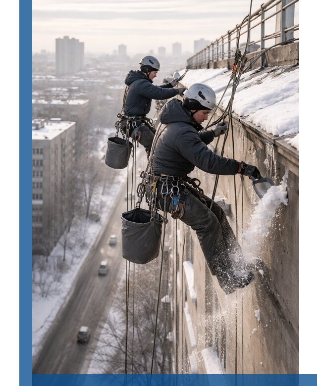 Очистка карнизов от снега в Нижнем Новгороде профессионально и безопасно