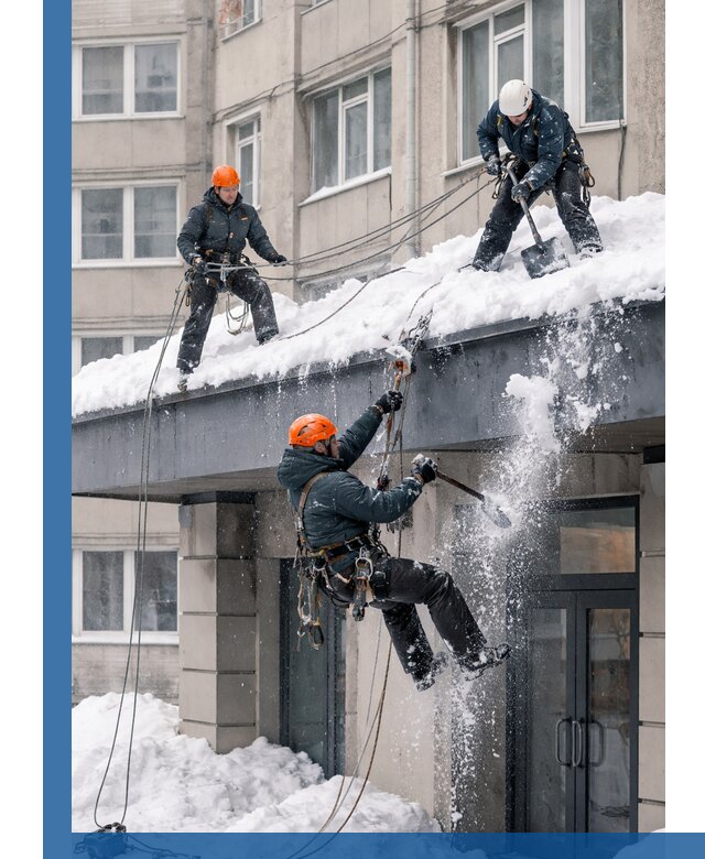 Безопасная очистка навесов от снега в Нижнем Новгороде круглогодично