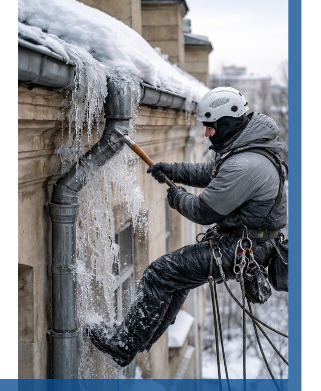 Очистка водостоков от льда в Нижнем Новгороде от 3647 р. | ВЫСОТНИК-Ннн