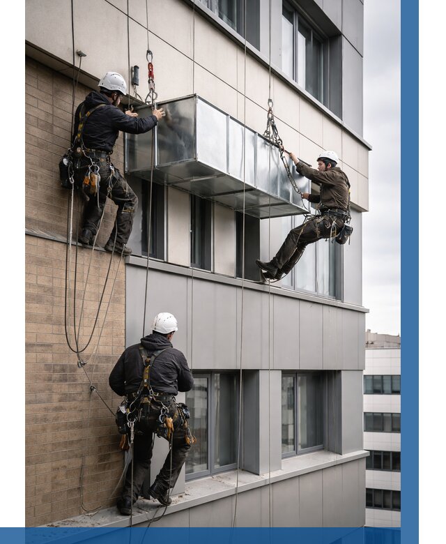 Монтаж воздуховодов на фасаде в Нижнем Новгороде от 1563 р. | ВЫСОТНИК-Ннн