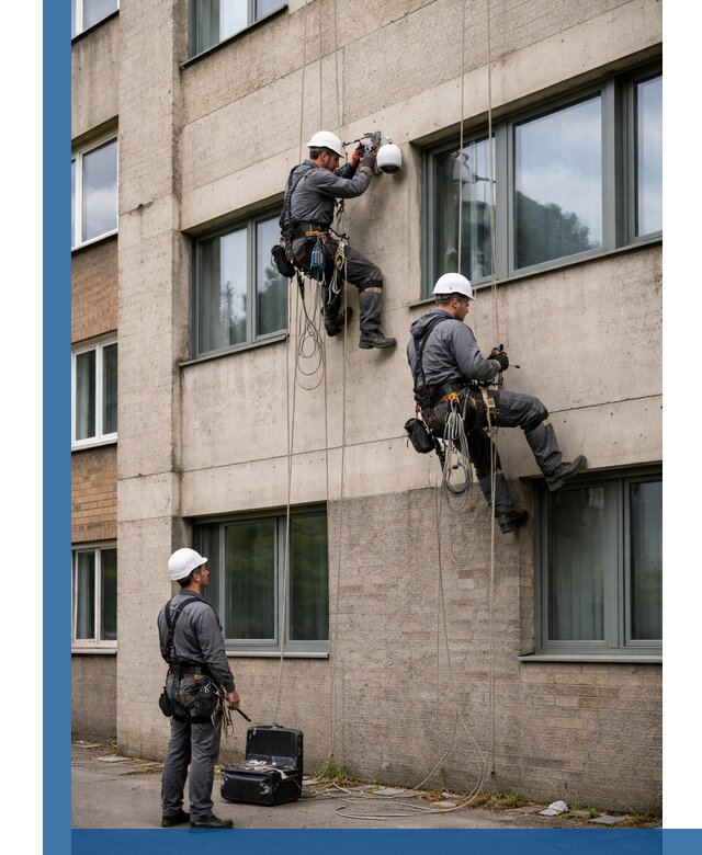 Монтаж фасадных камер видеонаблюдения в Нижнем Новгороде под ключ