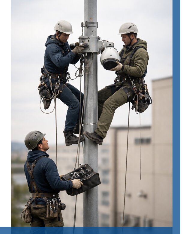Установка видеокамер на мачте в Нижнем Новгороде от 8858 р. | ВЫСОТНИК-Ннн