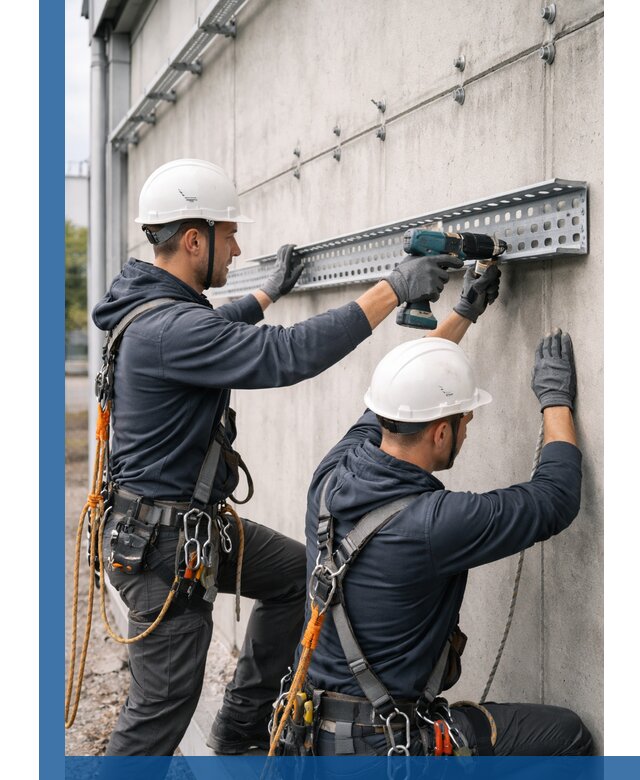 Монтаж кабельных лотков на фасаде зданий в Нижнем Новгороде с гарантией