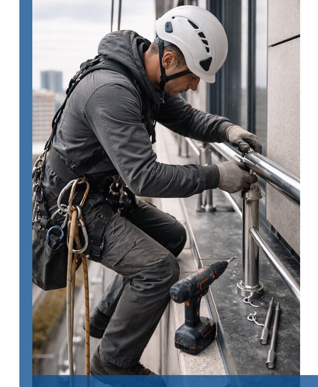 Монтаж ограждений на высоте в Нижнем Новгороде для зданий и конструкций