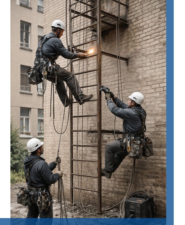 Ремонт пожарной лестницы в Нижнем Новгороде от 7816 р. | ВЫСОТНИК-Ннн