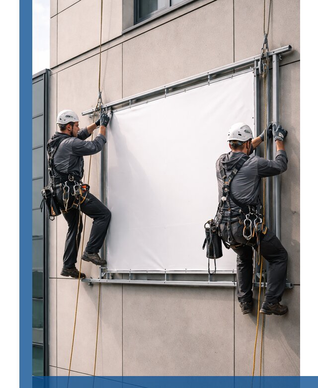 Монтаж наружной рекламной вывески в Нижнем Новгороде под ключ