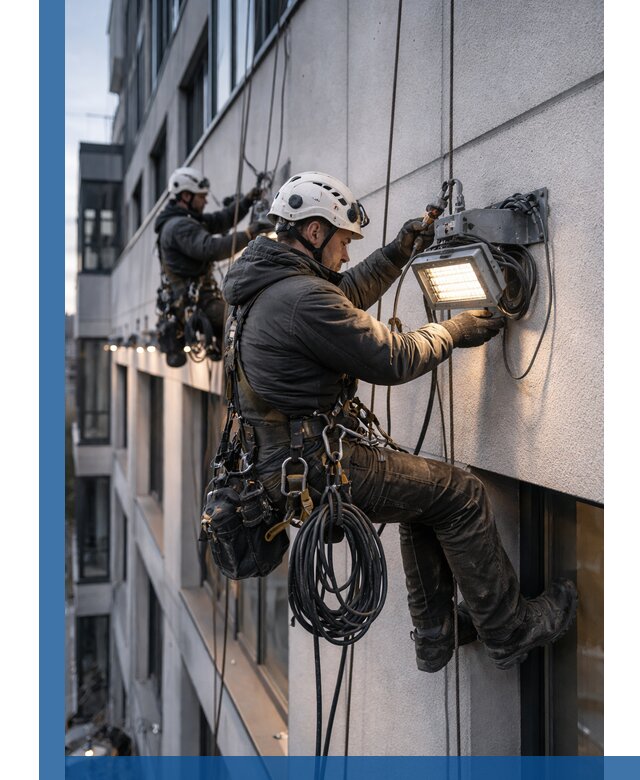 Монтаж фасадного освещения в Нижнем Новгороде установка и подключение