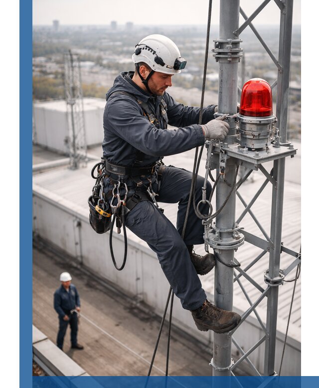 Монтаж заградительных огней и обслуживание объектов в Нижнем Новгороде
