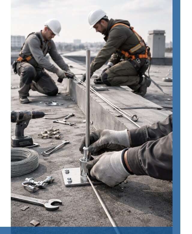 Монтаж молниезащиты на кровле в Нижнем Новгороде цена от 26053 р. | ВЫСОТНИК-Ннн