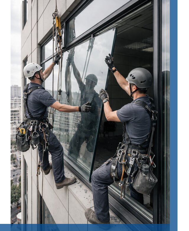 Замена стеклопакетов на высоте в Нижнем Новгороде от 5732 р. | ВЫСОТНИК-Ннн