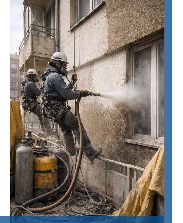 Пескоструйная очистка фасада в Нижнем Новгороде от 677 р. | ВЫСОТНИК-Ннн