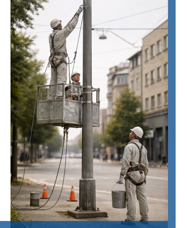 Покраска опор освещения в Нижнем Новгороде от 5211 р. | ВЫСОТНИК-Ннн