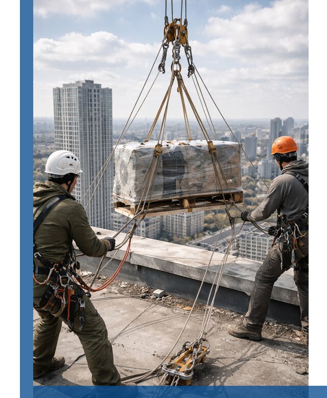 Подъем и монтаж крупногабаритных грузов на крышу в Нижнем Новгороде