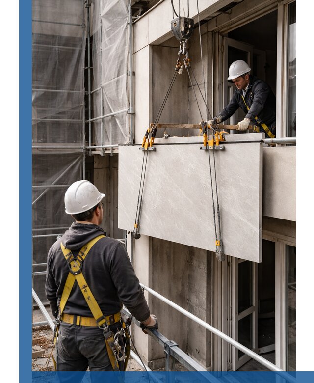 Подъем керамогранита на этаж в Нижнем Новгороде грузчиками и техникой