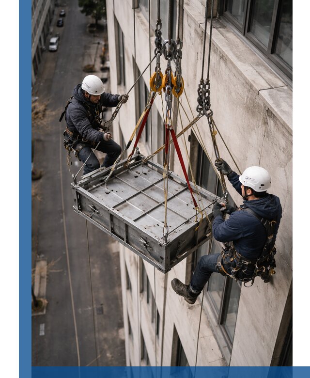 Спуск и подъем грузов по фасаду в Нижнем Новгороде для зданий