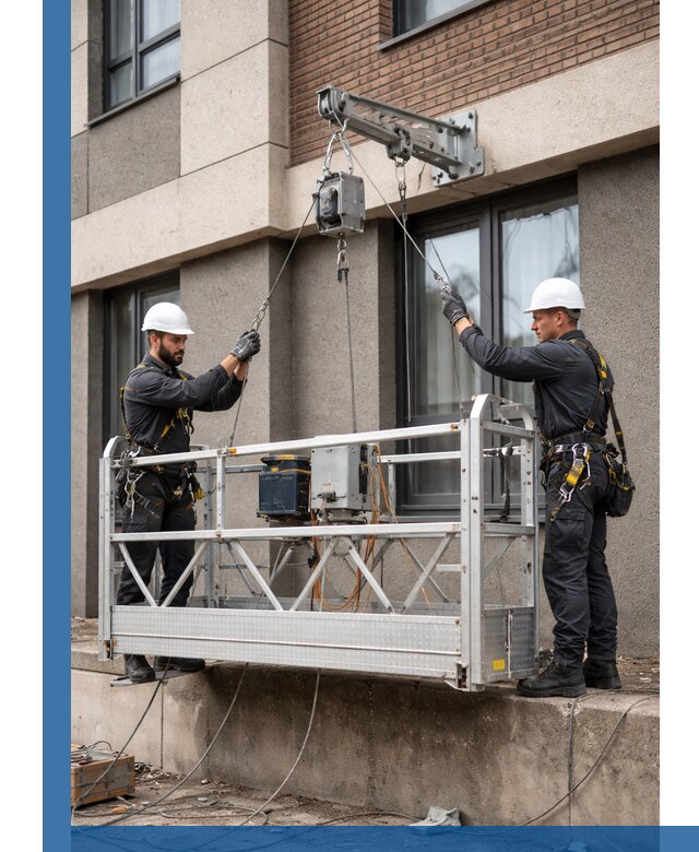 Монтаж и подъем фасадной люльки в Нижнем Новгороде с гарантией безопасности