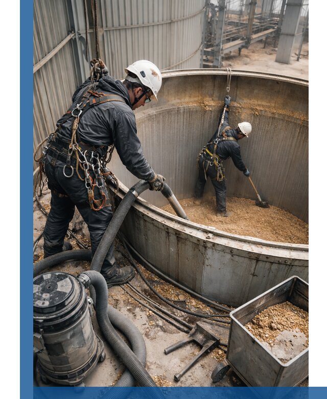 Профессиональная чистка зерновых бункеров в Нижнем Новгороде с выездом