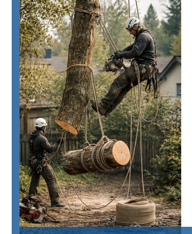 Валка деревьев частями в Нижнем Новгороде, безопасно и аккуратно