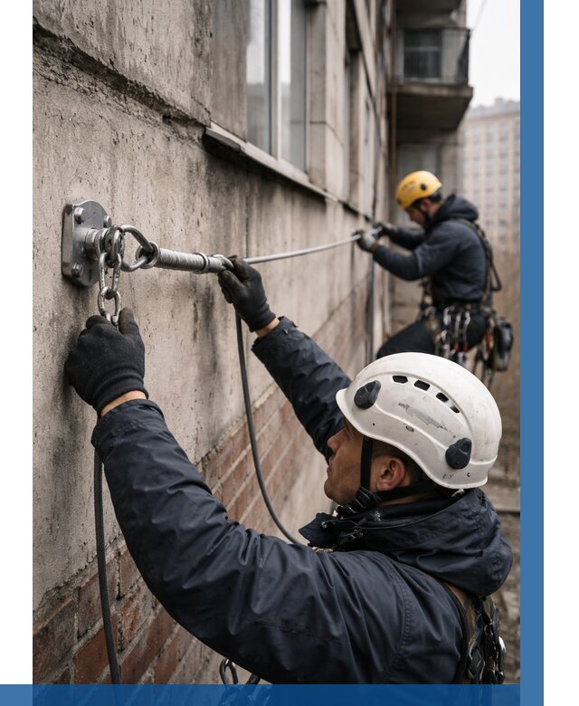 Монтаж анкерных линий в Нижнем Новгороде от 3126 р. | ВЫСОТНИК-Ннн